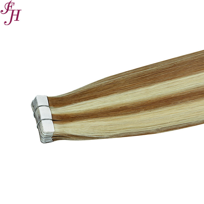 human hair tape in extensions double drawn