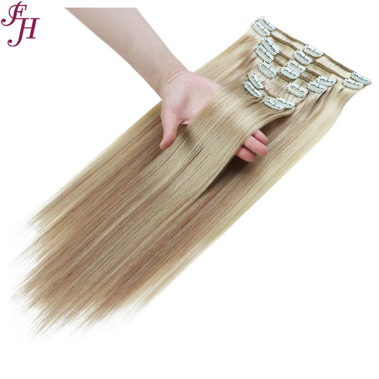 human hair clip in extensions seamless