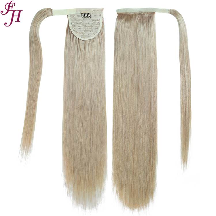 single donor raw hair clip ponytail