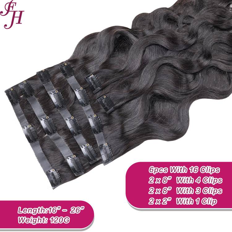 human hair clip in extensions