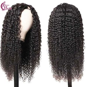 curly v part wig