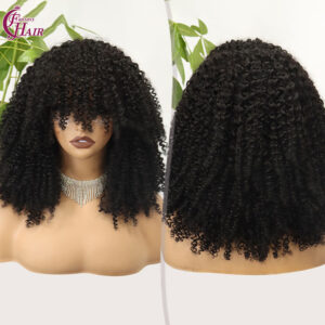 curly wig with bangs
