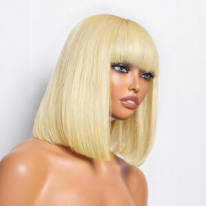 straight human hair wig