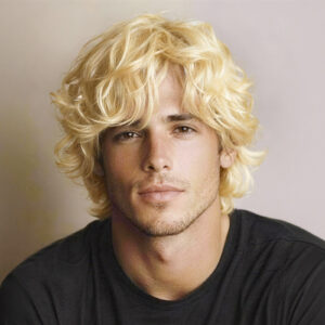 blonde curly short wig