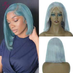 grey bob wig human hair