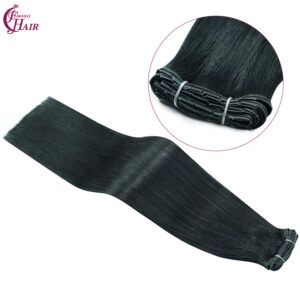 xo hole human hair weft