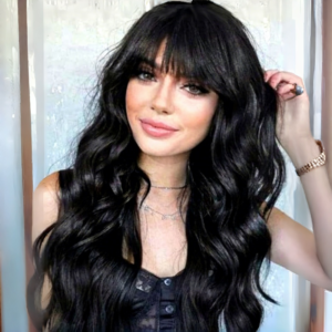 human hair lace bang wigs