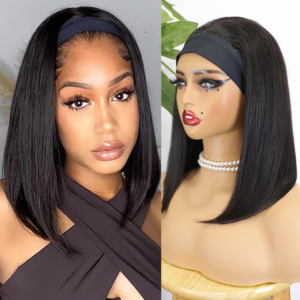 straight headand wig