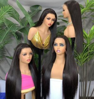 straight human hair wig